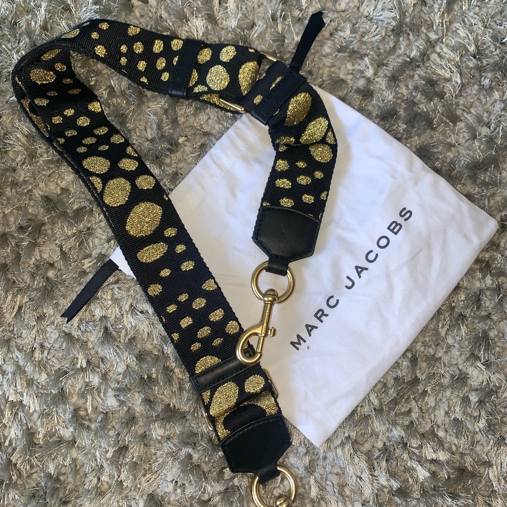 Marc Jacobs Black Wavy Spot Webbing Bag Strap